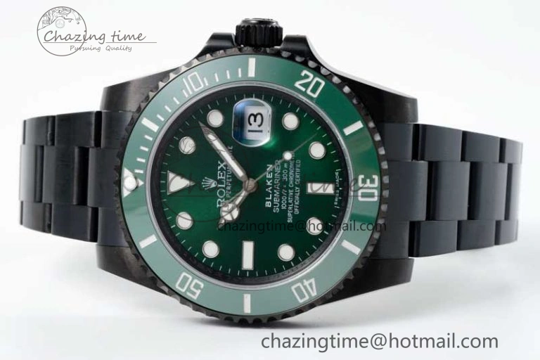 Flexible Submariner Blaken PVD Green Ceramic APSF 1:1 Best Edition on PVD Bracelet VR 2377