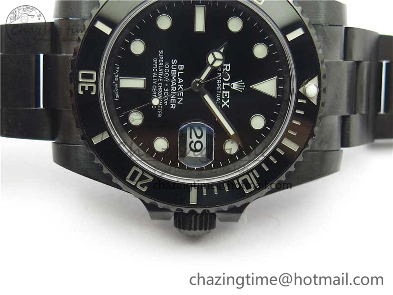 Snug Submariner Blaken W Date 904L PVD V6F 1:1 Best Edition A 2879