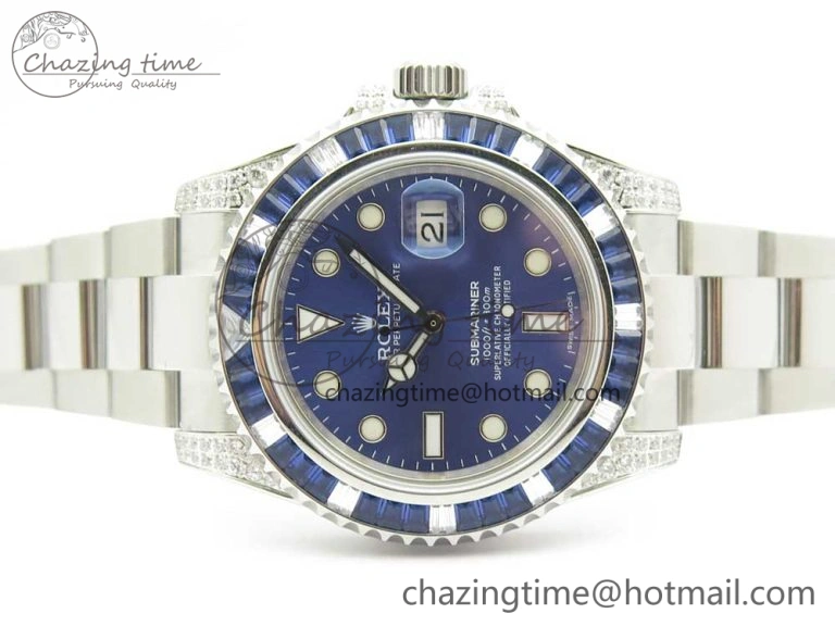 Submariner Blue Diamond Bezel SS GSF Best Edition Blue Dial On SS Bracelet A WaterResistant 3269