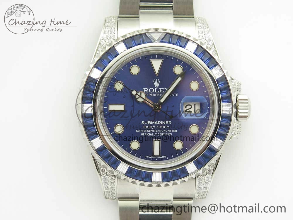 Submariner Blue Diamond Bezel SS GSF Best Edition Blue Dial On SS Bracelet A WaterResistant 3269