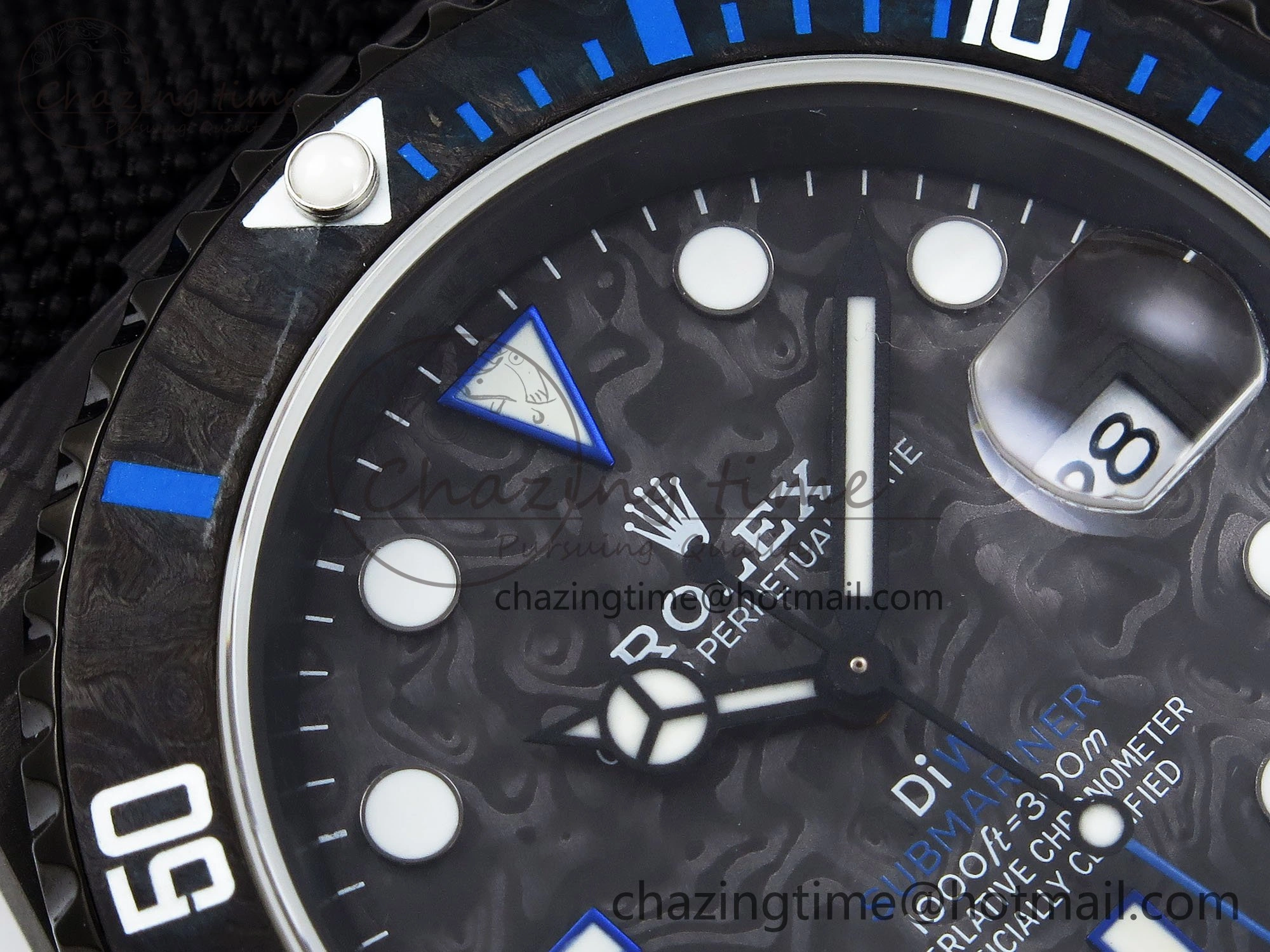Stylish Submariner DIW Carbon IPKF 1:1 Best Edition Black Blue Dial on Black Nylon Strap VR 1653