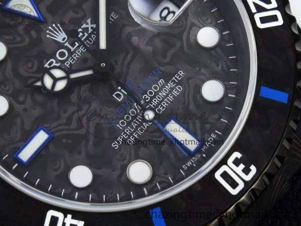 Stylish Submariner DIW Carbon IPKF 1:1 Best Edition Black Blue Dial on Black Nylon Strap VR 1653