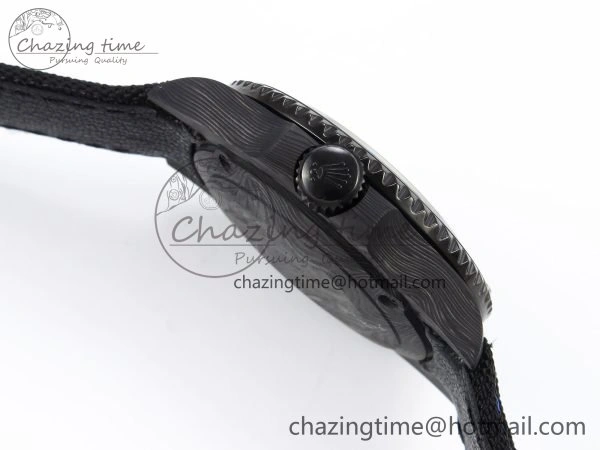 Stylish Submariner DIW Carbon IPKF 1:1 Best Edition Black Blue Dial on Black Nylon Strap VR 1653