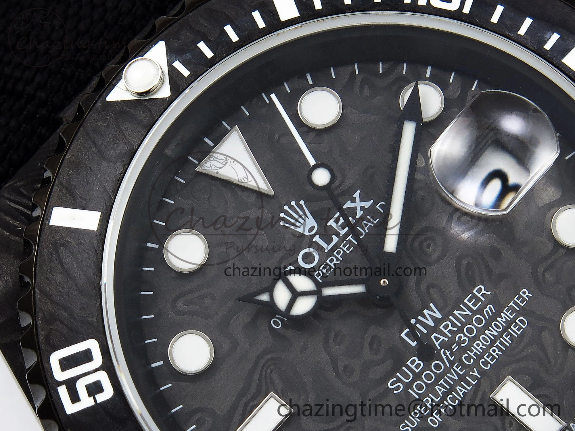 Submariner DIW Carbon IPKF 1:1 Best Edition Black White Dial on Black Nylon Strap VR Affordable 1652