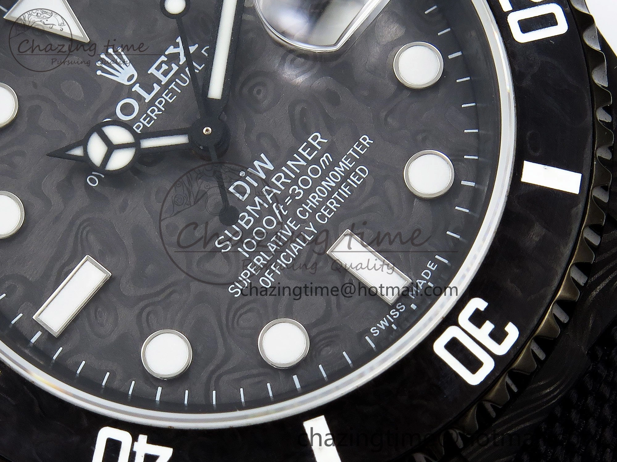 Submariner DIW Carbon IPKF 1:1 Best Edition Black White Dial on Black Nylon Strap VR Affordable 1652