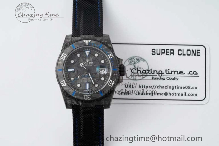 HighPerformance Submariner DIW Carbon VSF 1:1 Best Edition Black Blue Dial on Black Nylon Strap VS 2169