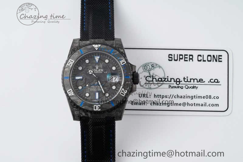 HighPerformance Submariner DIW Carbon VSF 1:1 Best Edition Black Blue Dial on Black Nylon Strap VS 2169