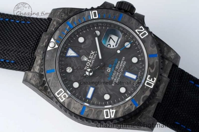 HighPerformance Submariner DIW Carbon VSF 1:1 Best Edition Black Blue Dial on Black Nylon Strap VS 2169