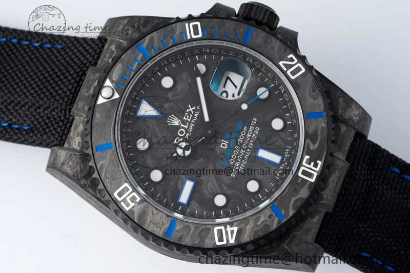 HighPerformance Submariner DIW Carbon VSF 1:1 Best Edition Black Blue Dial on Black Nylon Strap VS 2169