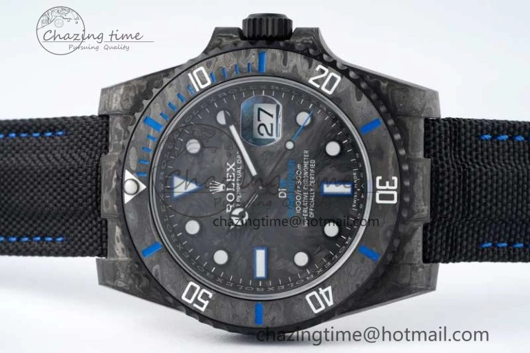 HighPerformance Submariner DIW Carbon VSF 1:1 Best Edition Black Blue Dial on Black Nylon Strap VS 2169