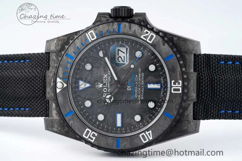 HighPerformance Submariner DIW Carbon VSF 1:1 Best Edition Black Blue Dial on Black Nylon Strap VS 2169