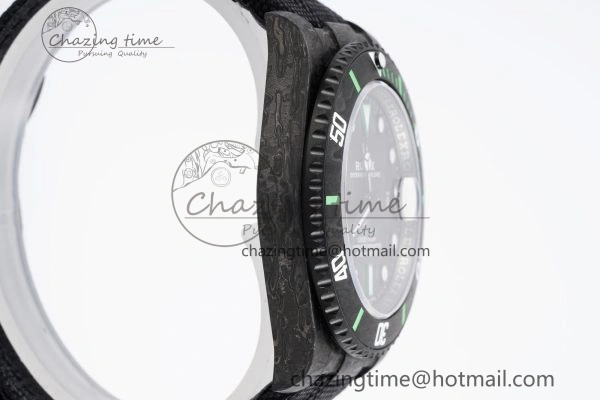 HighQuality Submariner DIW Carbon VSF 1:1 Best Edition Black Green Dial on Black Nylon Strap VS 2094