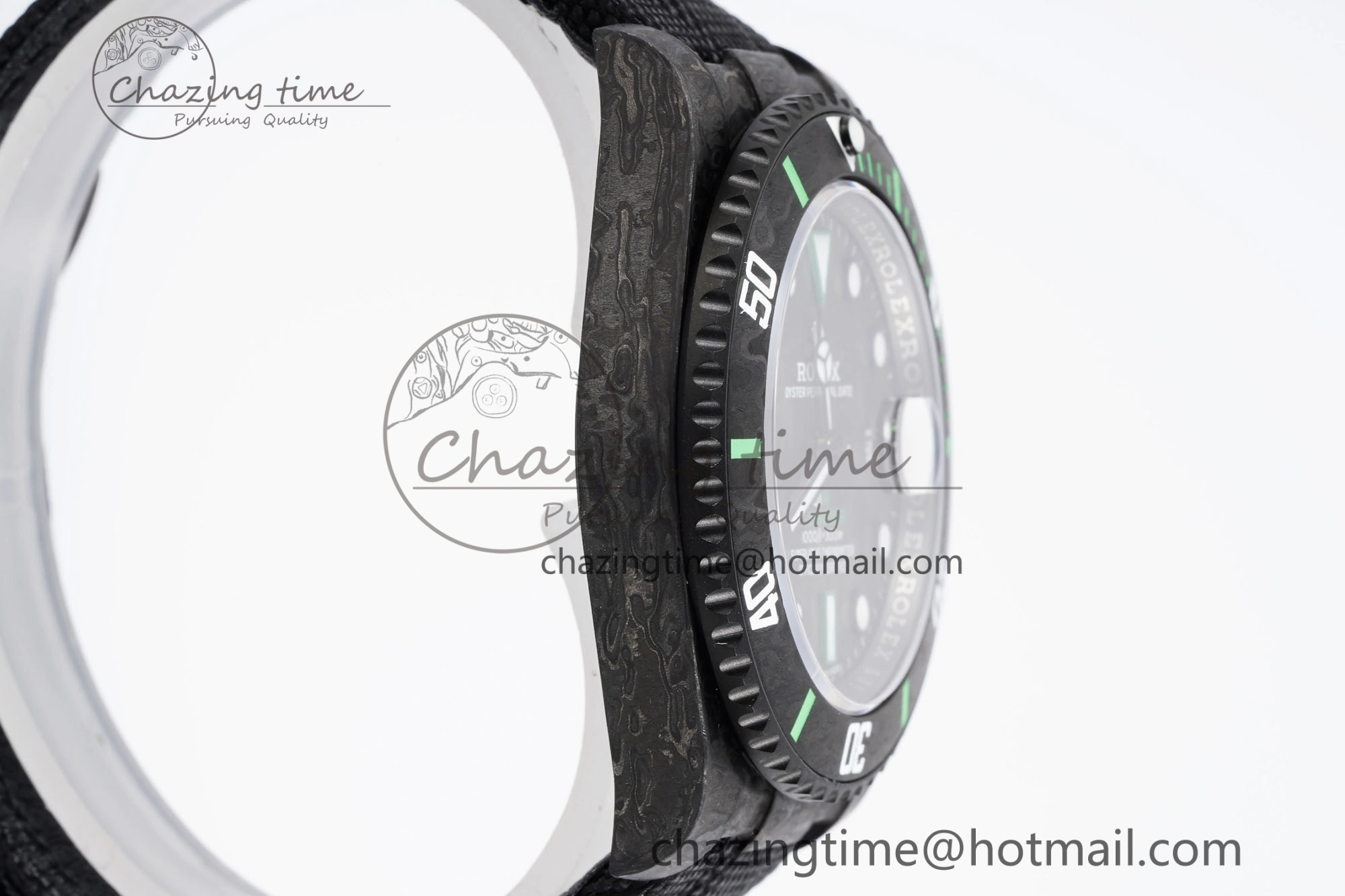 HighQuality Submariner DIW Carbon VSF 1:1 Best Edition Black Green Dial on Black Nylon Strap VS 2094