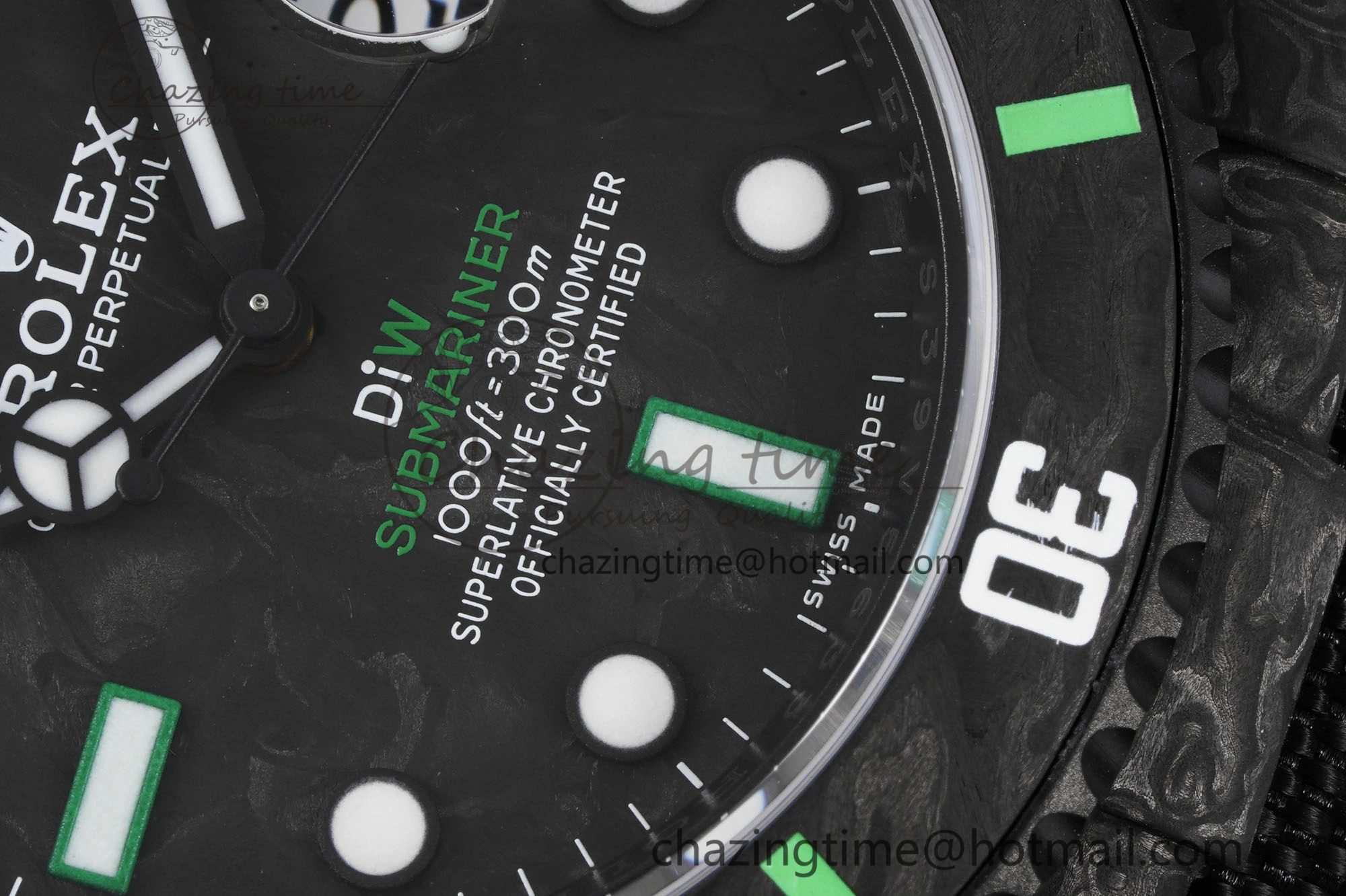 HighQuality Submariner DIW Carbon VSF 1:1 Best Edition Black Green Dial on Black Nylon Strap VS 2094