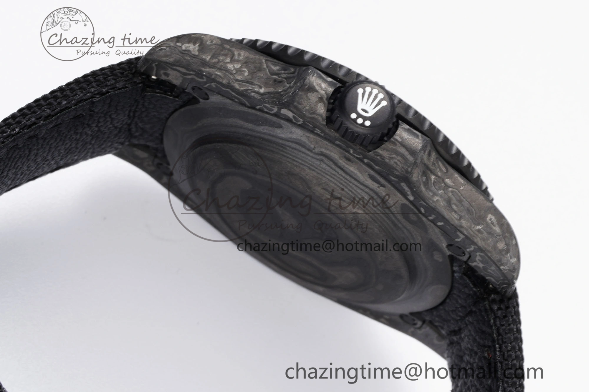 FashionForward Submariner DIW Carbon VSF 1:1 Best Edition Black Red Dial on Black Nylon Strap VS 2095