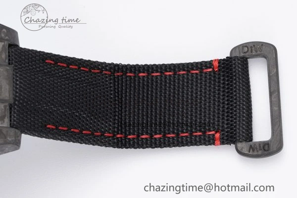 FashionForward Submariner DIW Carbon VSF 1:1 Best Edition Black Red Dial on Black Nylon Strap VS 2095