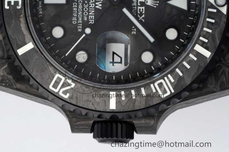 Submariner DIW Carbon VSF 1:1 Best Edition Black White Dial on Black Nylon Strap VS Lightweight 2165