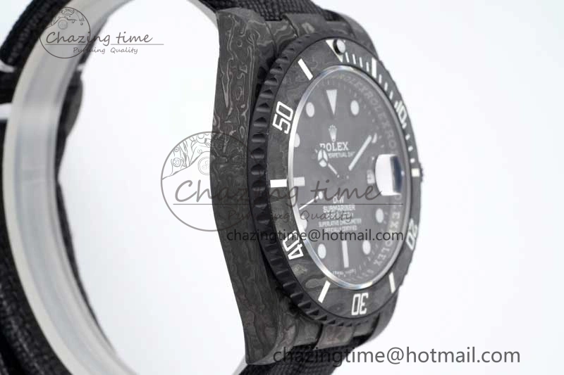 Submariner DIW Carbon VSF 1:1 Best Edition Black White Dial on Black Nylon Strap VS Lightweight 2165