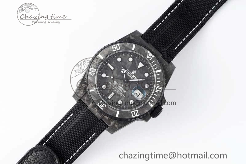 Submariner DIW Carbon VSF 1:1 Best Edition Black White Dial on Black Nylon Strap VS Lightweight 2165