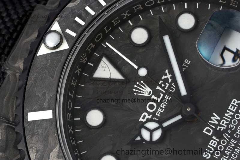 Submariner DIW Carbon VSF 1:1 Best Edition Black White Dial on Black Nylon Strap VS Lightweight 2165