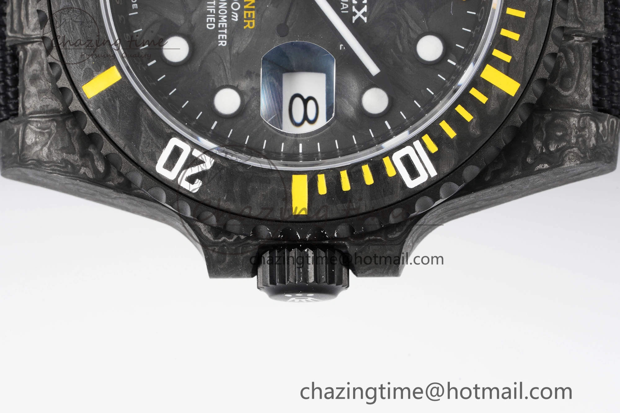 Colorful Submariner DIW Carbon VSF 1:1 Best Edition Black Yellow Dial on Black Nylon Strap VS 2093