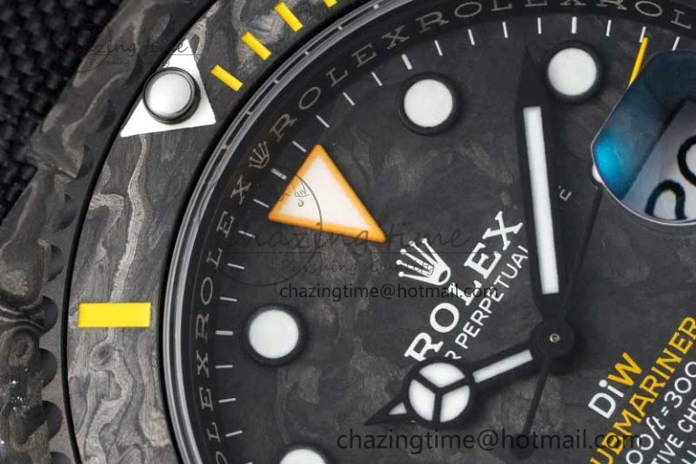 Minimalist Submariner DIW Carbon VSF 1:1 Best Edition Black Yellow Dial on Black Nylon Strap VS 2168