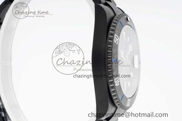 Effortless Submariner DIW DLC Sandblasted VSF 1:1 Best Edition Black Blue Dial on DLC Bracelet VS 2054