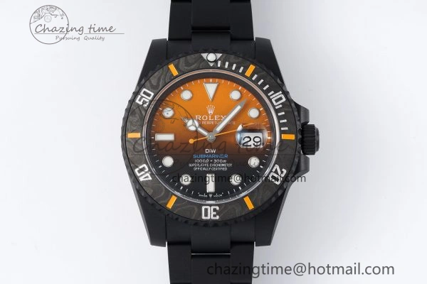 Submariner DIW DLC VSF 1:1 Best Edition Black Orange Dial on DLC Bracelet VS Classic 1824