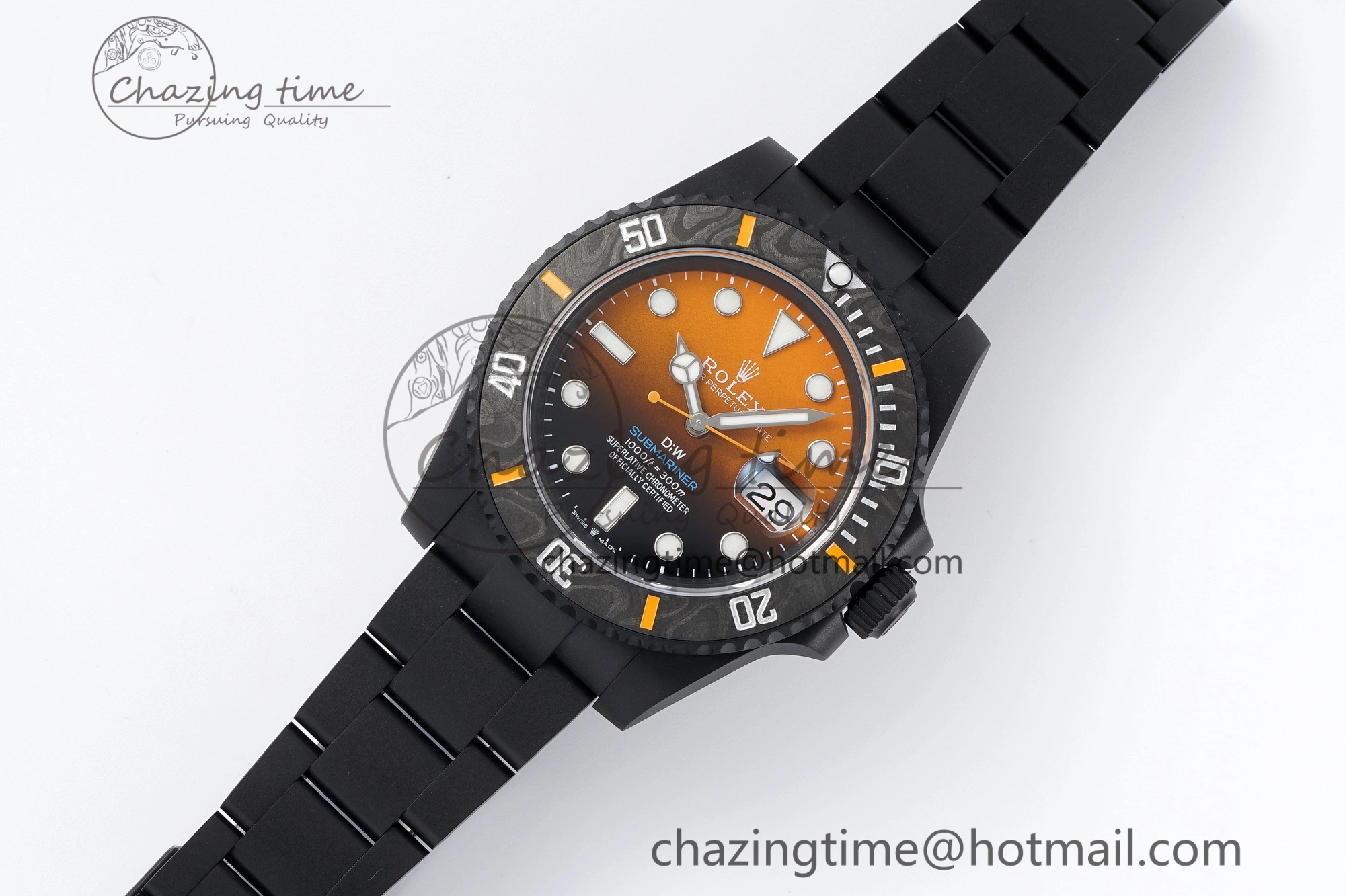Submariner DIW DLC VSF 1:1 Best Edition Black Orange Dial on DLC Bracelet VS Classic 1824