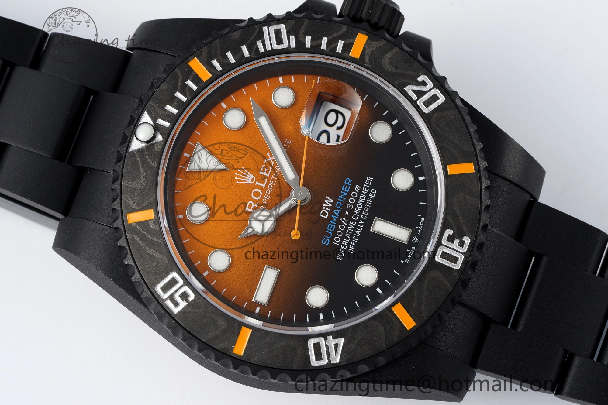 Submariner DIW DLC VSF 1:1 Best Edition Black Orange Dial on DLC Bracelet VS Classic 1824