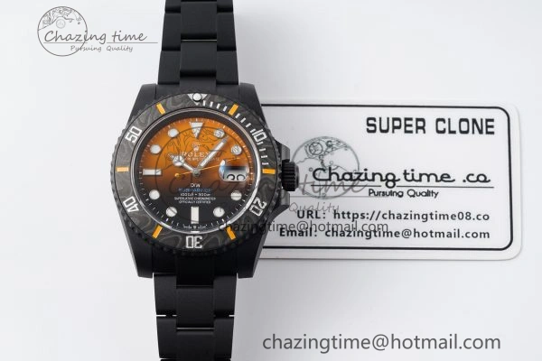 Submariner DIW DLC VSF 1:1 Best Edition Black Orange Dial on DLC Bracelet VS Classic 1824