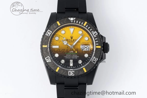 Submariner DIW DLC VSF 1:1 Best Edition Black Yellow Dial on DLC Bracelet VS Trendy 1825