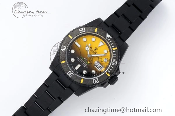 Submariner DIW DLC VSF 1:1 Best Edition Black Yellow Dial on DLC Bracelet VS Trendy 1825