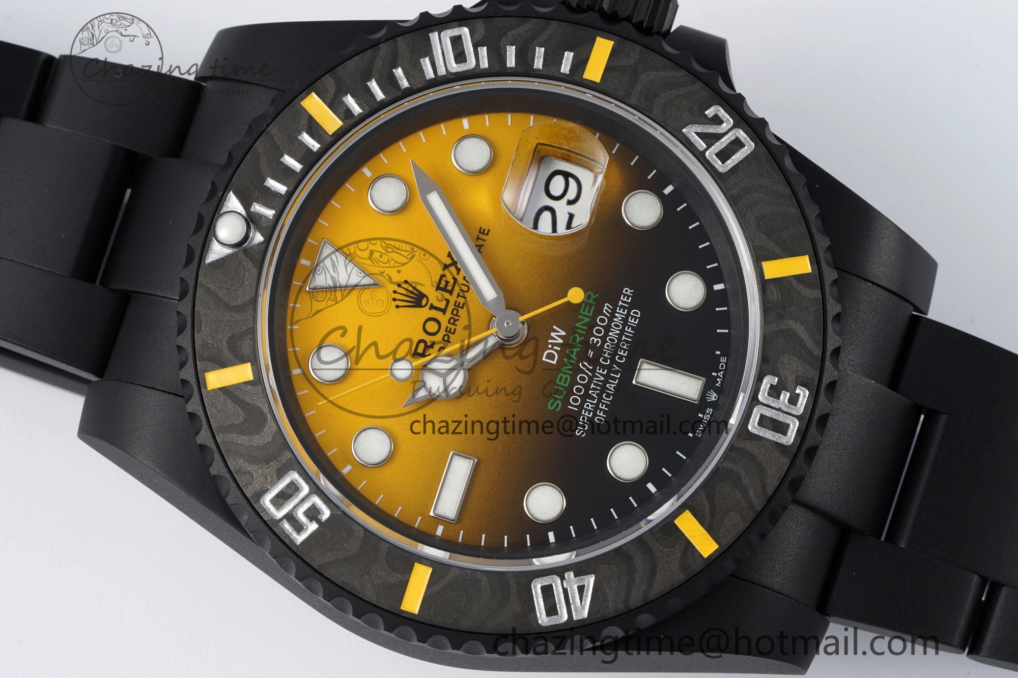 Submariner DIW DLC VSF 1:1 Best Edition Black Yellow Dial on DLC Bracelet VS Trendy 1825