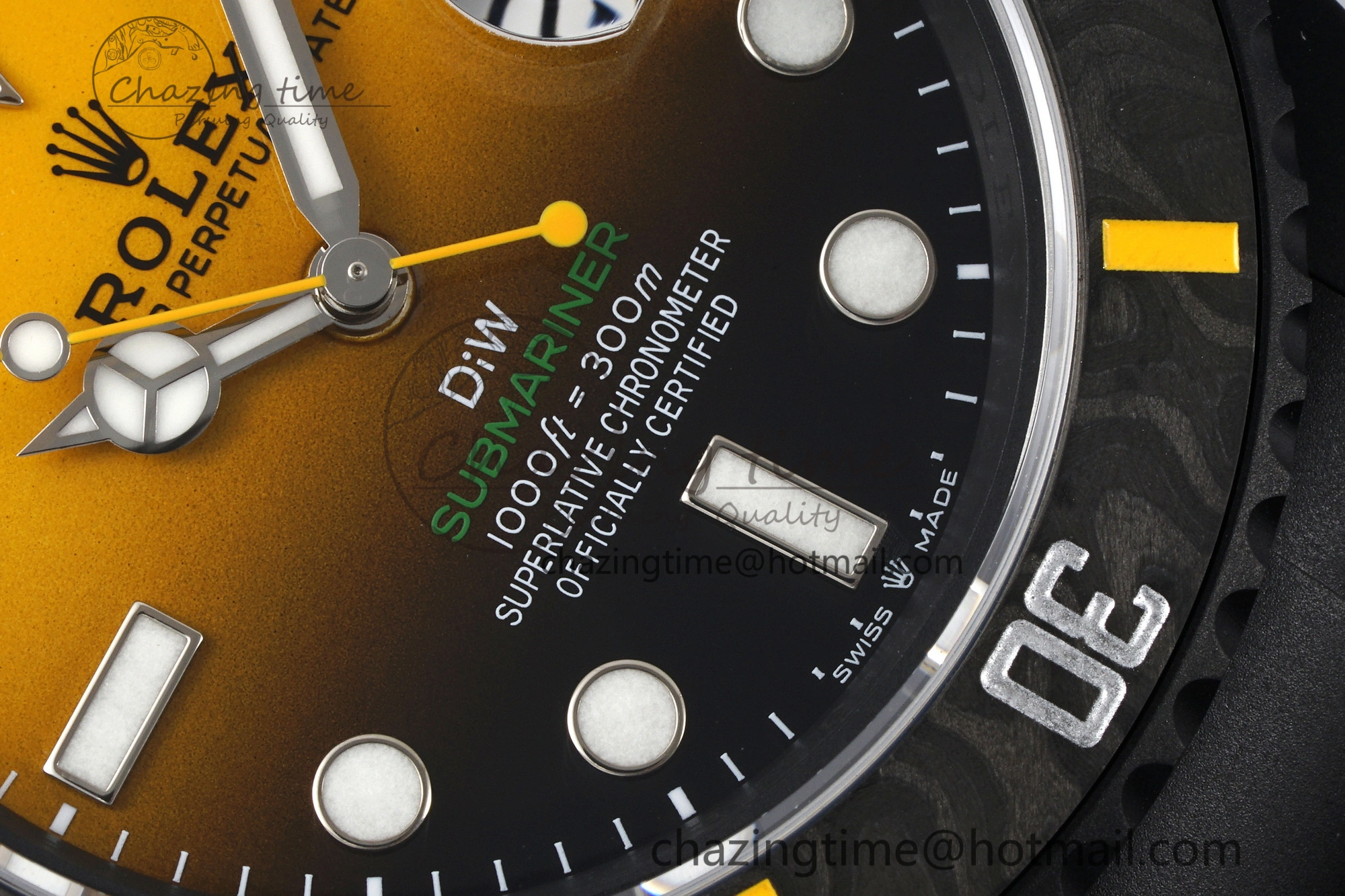 Submariner DIW DLC VSF 1:1 Best Edition Black Yellow Dial on DLC Bracelet VS Trendy 1825