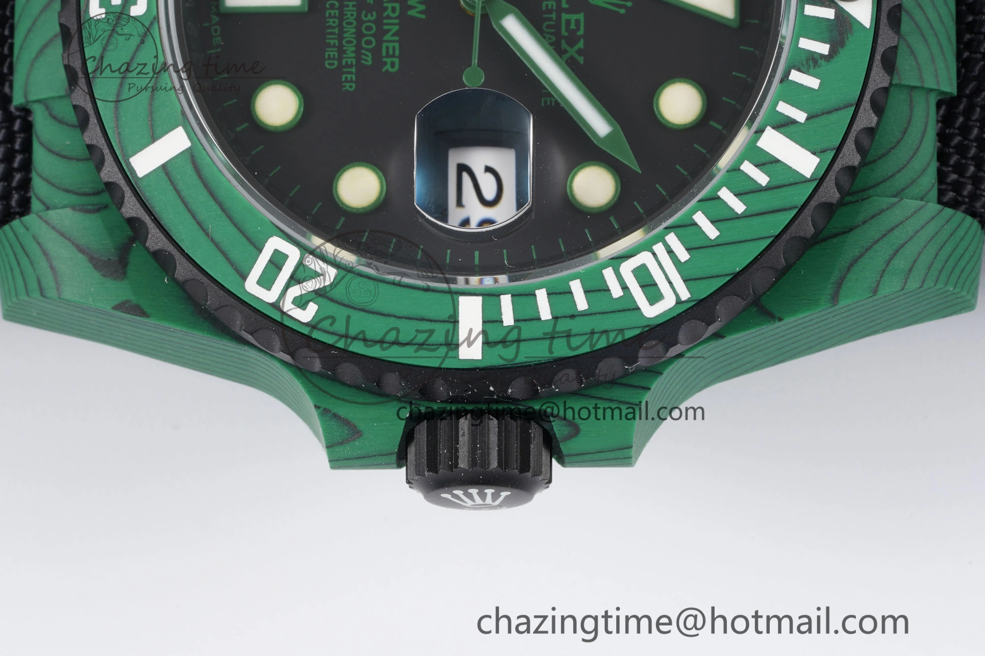 Submariner DIW Green Carbon VSF 1:1 Best Edition Black Dial on Black Nylon Strap VS Cozy 2070