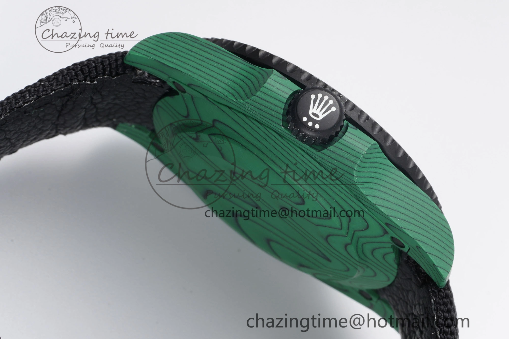 Submariner DIW Green Carbon VSF 1:1 Best Edition Black Dial on Black Nylon Strap VS Cozy 2070