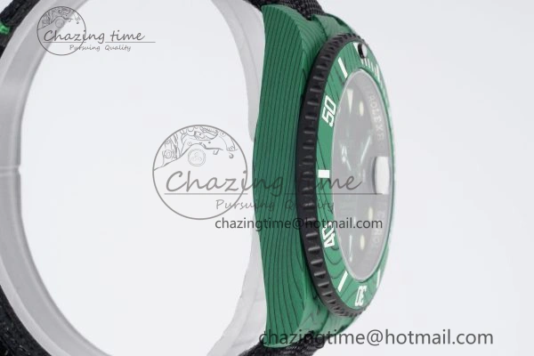 Submariner DIW Green Carbon VSF 1:1 Best Edition Black Dial on Black Nylon Strap VS Cozy 2070