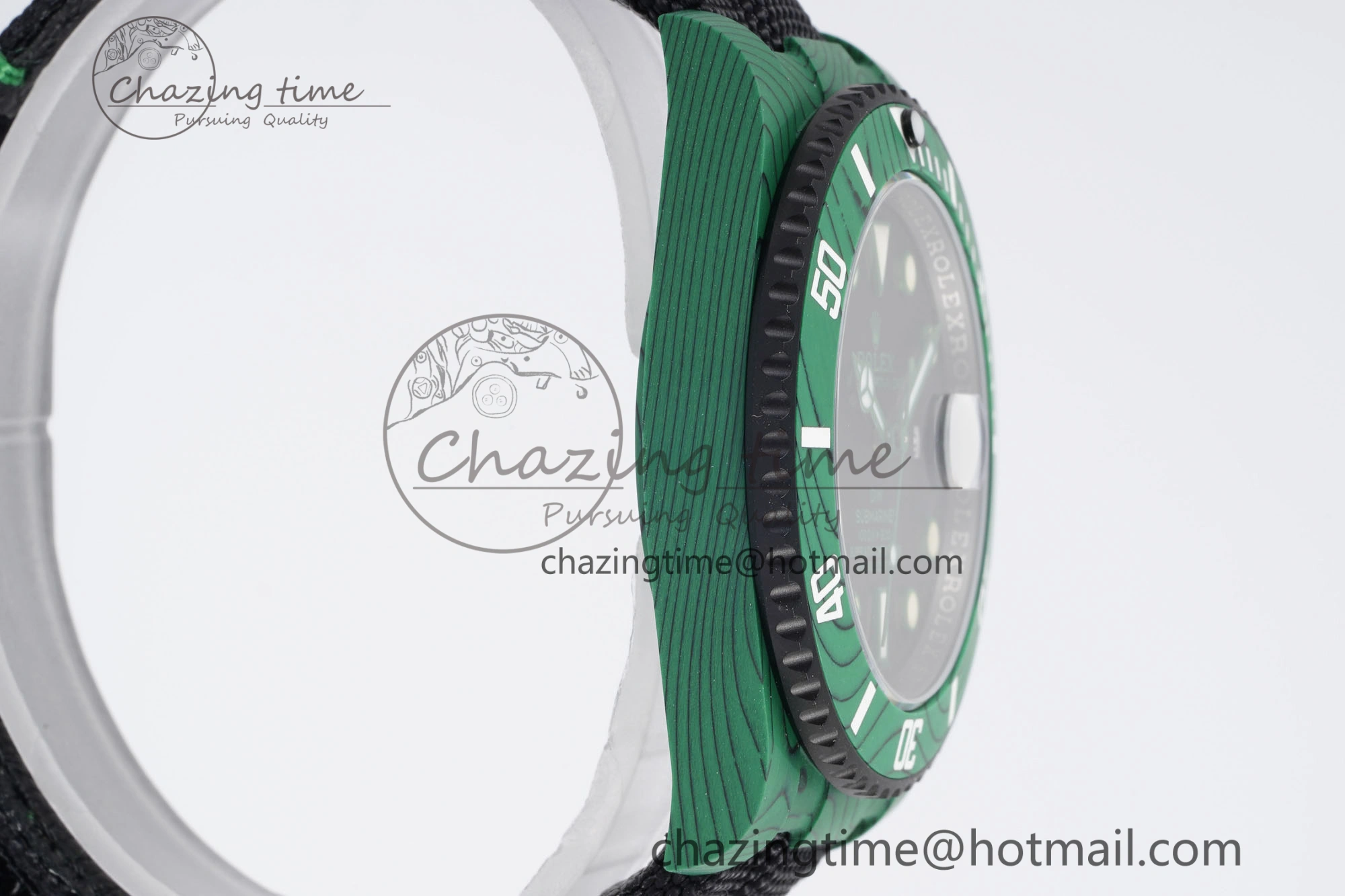 Submariner DIW Green Carbon VSF 1:1 Best Edition Black Dial on Black Nylon Strap VS Cozy 2070