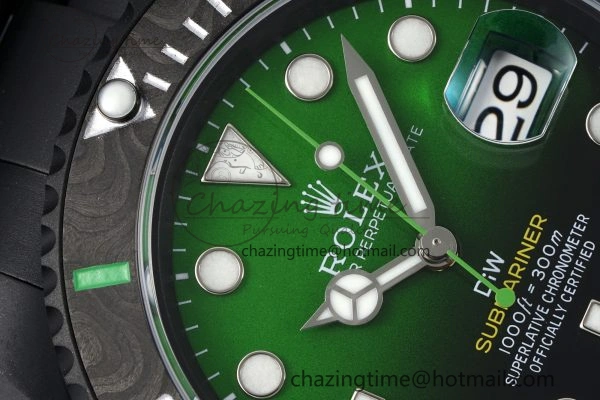 Submariner DIW “Parakeet” DLC VSF 1:1 Best Edition Black Green Dial on DLC Bracelet VS Vibrant 2086