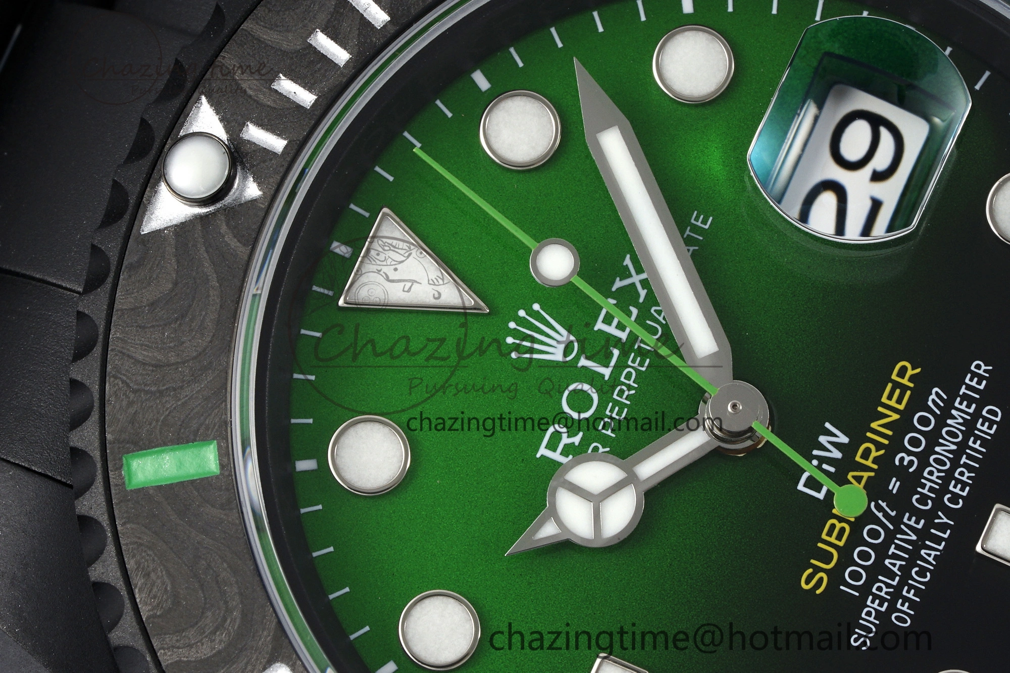 Submariner DIW “Parakeet” DLC VSF 1:1 Best Edition Black Green Dial on DLC Bracelet VS Vibrant 2086