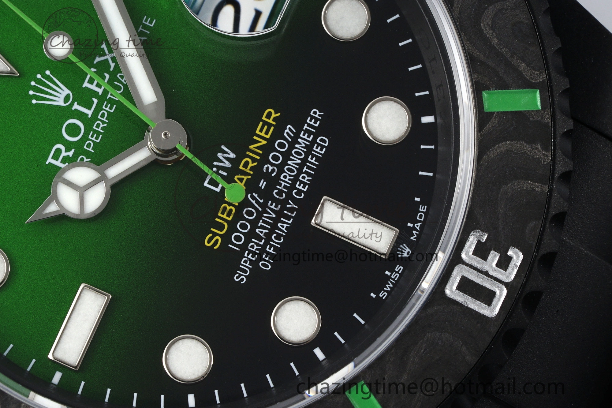 Submariner DIW “Parakeet” DLC VSF 1:1 Best Edition Black Green Dial on DLC Bracelet VS Vibrant 2086