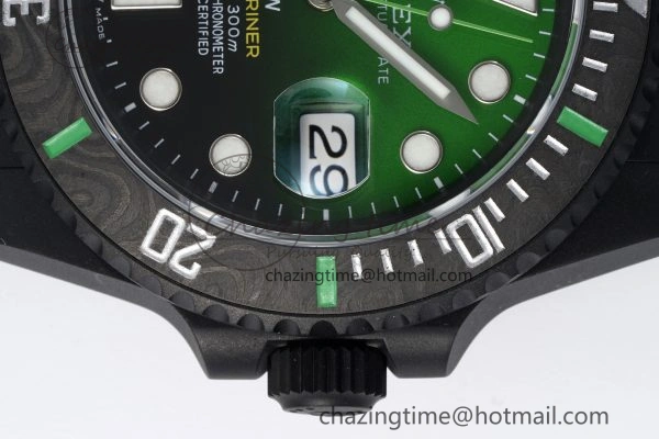Submariner DIW “Parakeet” DLC VSF 1:1 Best Edition Black Green Dial on DLC Bracelet VS Vibrant 2086