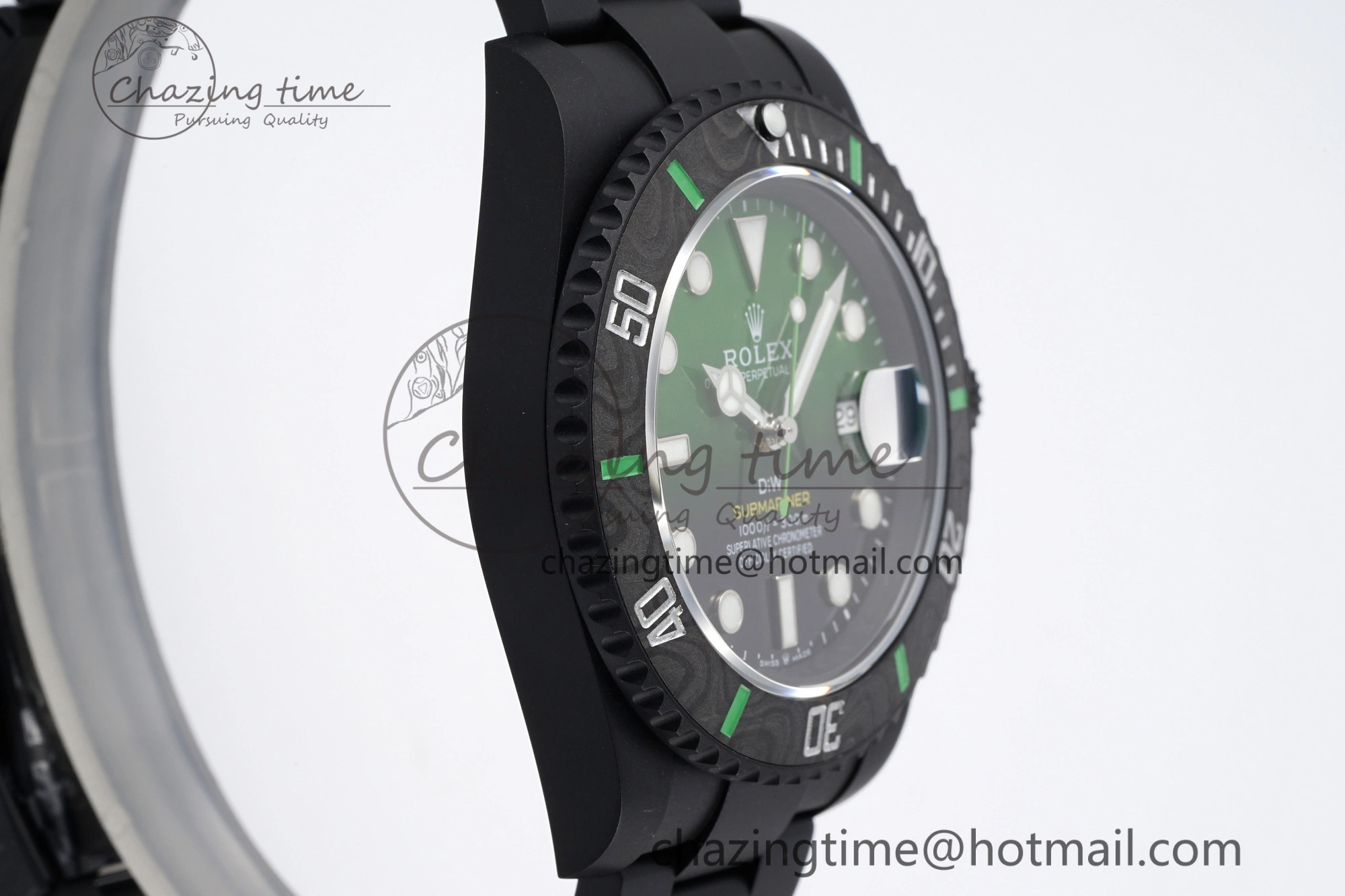 Submariner DIW “Parakeet” DLC VSF 1:1 Best Edition Black Green Dial on DLC Bracelet VS Vibrant 2086