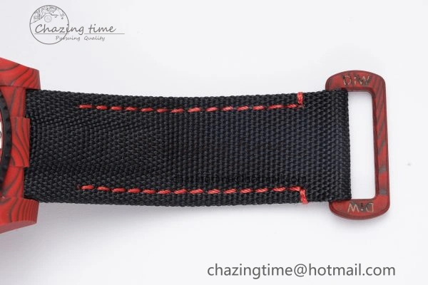 Submariner DIW Red Carbon VSF 1:1 Best Edition Black Dial on Black Nylon Strap VS TechFriendly 2069