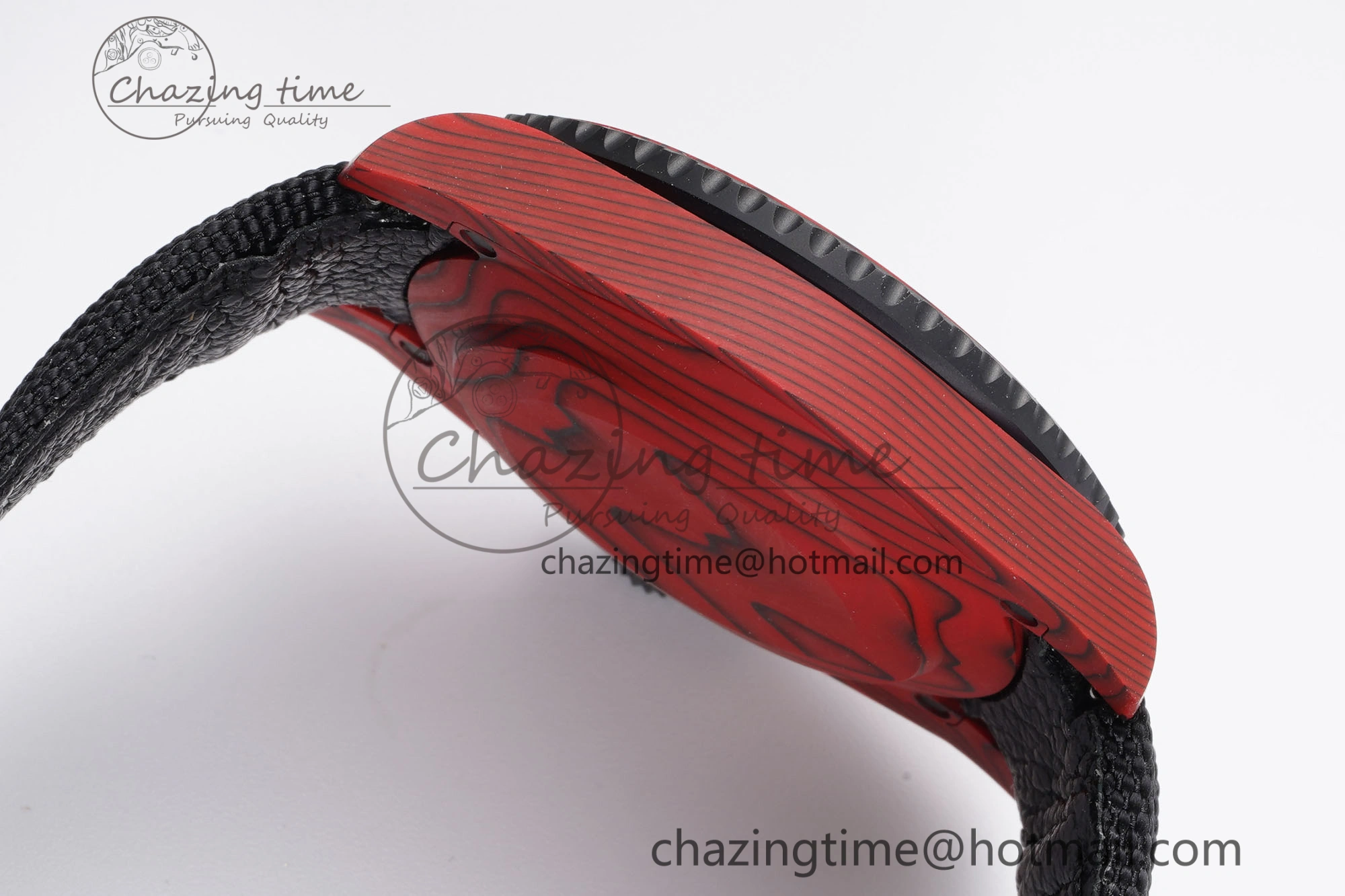 Submariner DIW Red Carbon VSF 1:1 Best Edition Black Dial on Black Nylon Strap VS TechFriendly 2069