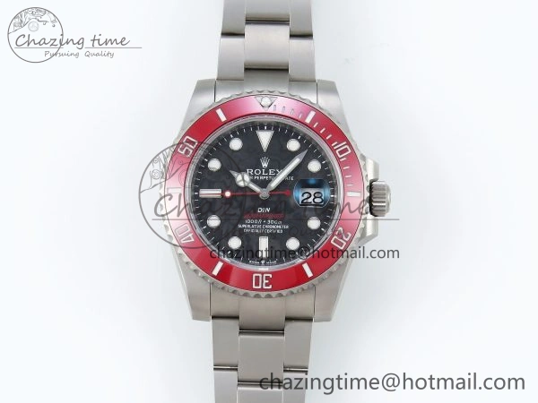 Submariner DIW Red Ceramic Bezel VSF 1:1 Best Edition Black Carbon Dial on Sandblasted Bracelet VS Timeless 1716