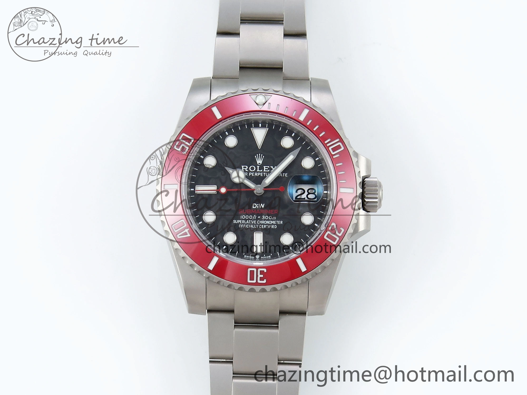 Submariner DIW Red Ceramic Bezel VSF 1:1 Best Edition Black Carbon Dial on Sandblasted Bracelet VS Timeless 1716