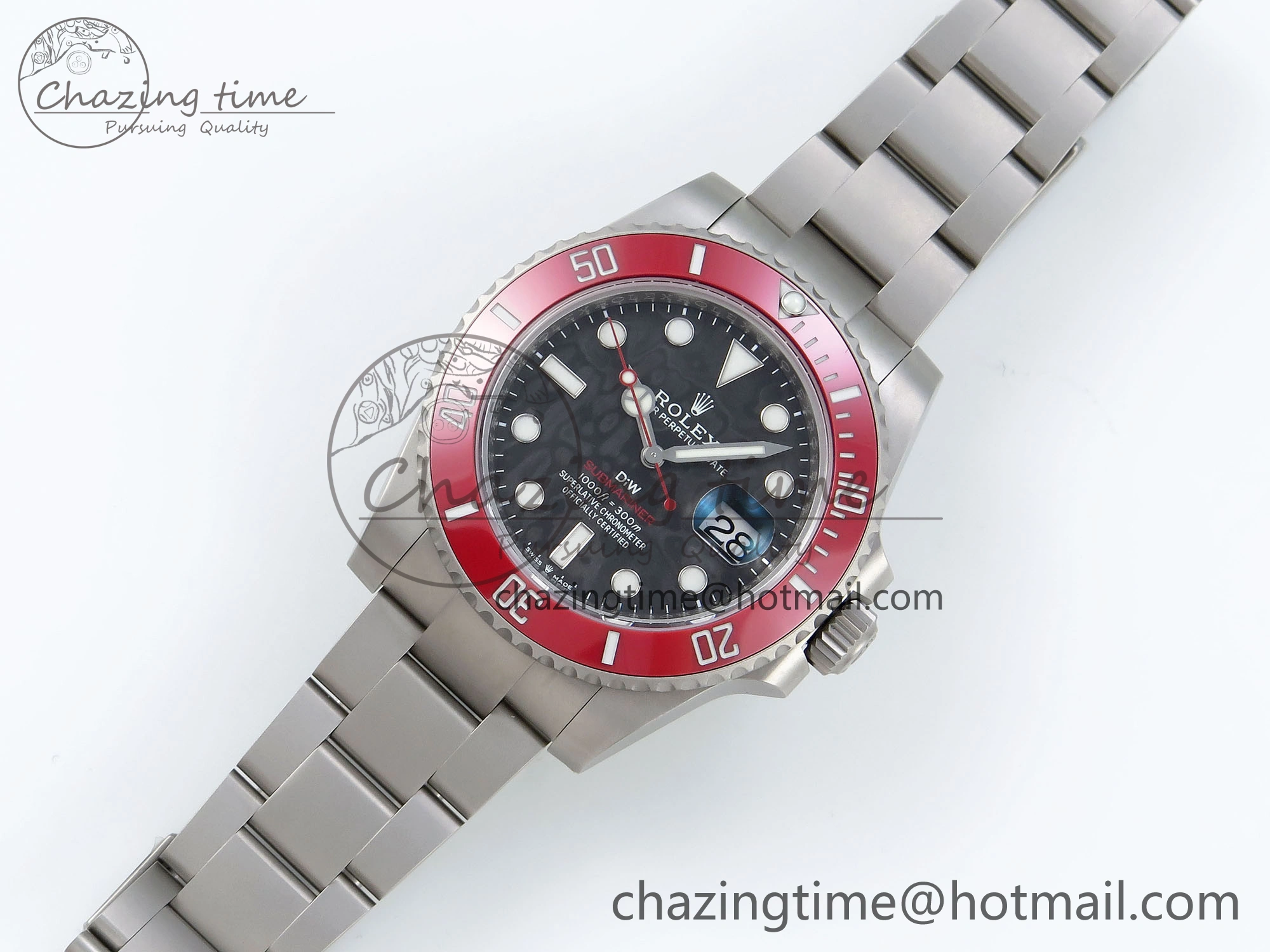 Submariner DIW Red Ceramic Bezel VSF 1:1 Best Edition Black Carbon Dial on Sandblasted Bracelet VS Timeless 1716