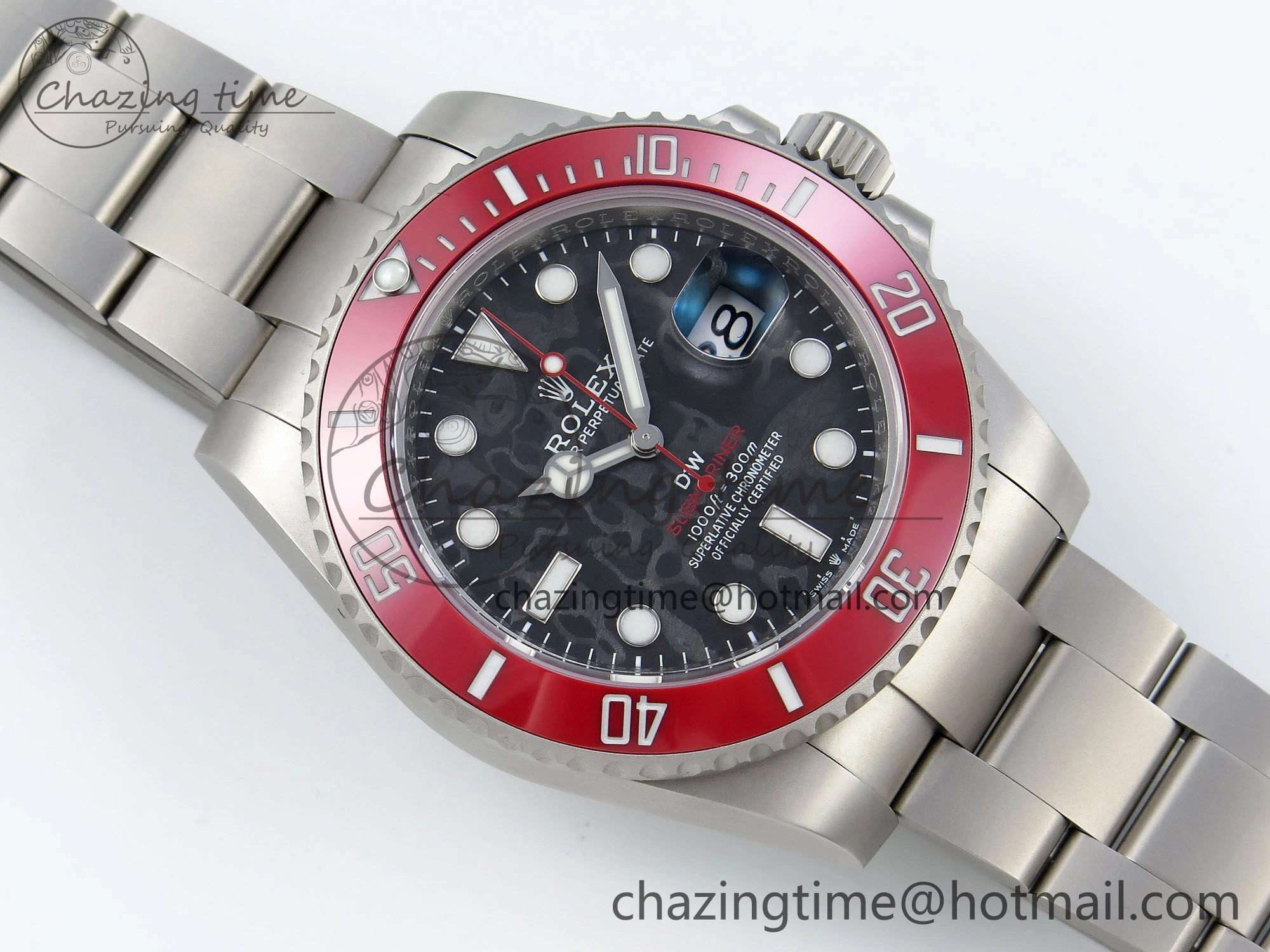 Submariner DIW Red Ceramic Bezel VSF 1:1 Best Edition Black Carbon Dial on Sandblasted Bracelet VS Timeless 1716